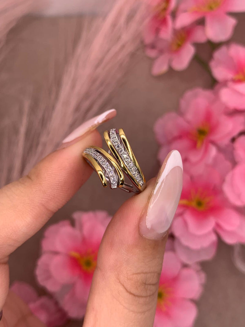 Anello abbraccio bicolore