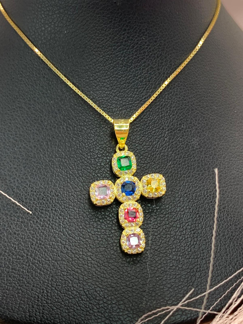 Collana croce arcobaleno