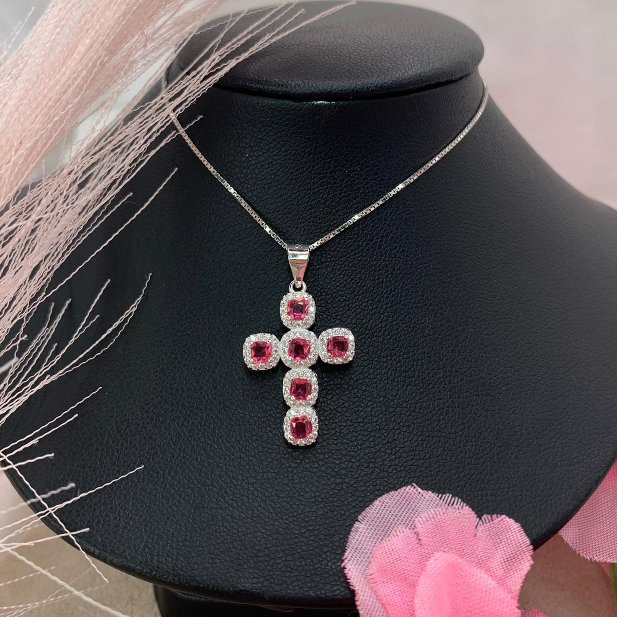 Collana croce arcobaleno