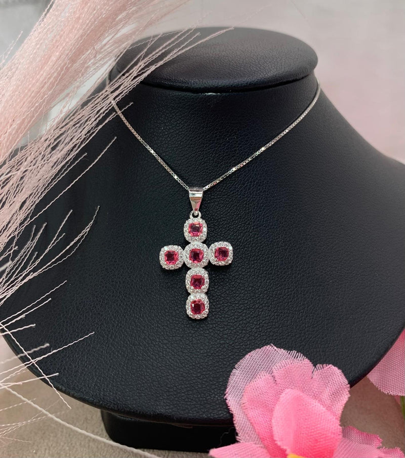 Collana croce arcobaleno