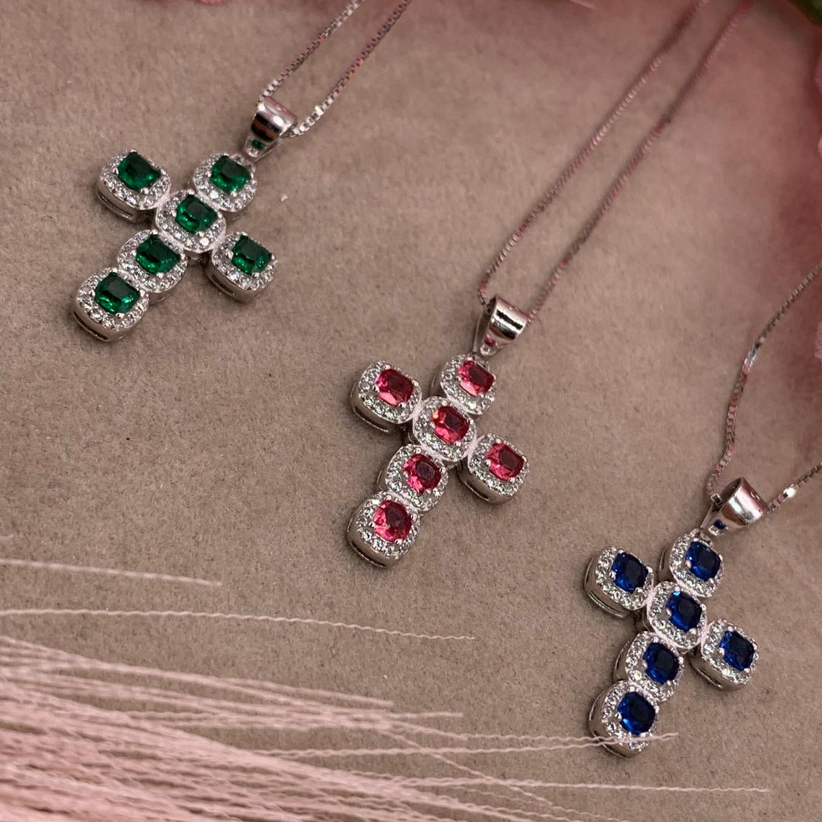 Collana croce arcobaleno