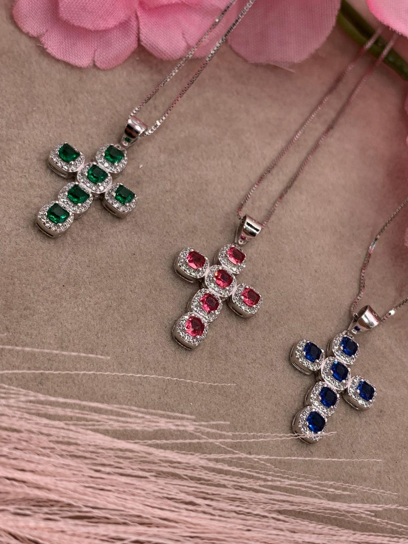 Collana croce arcobaleno