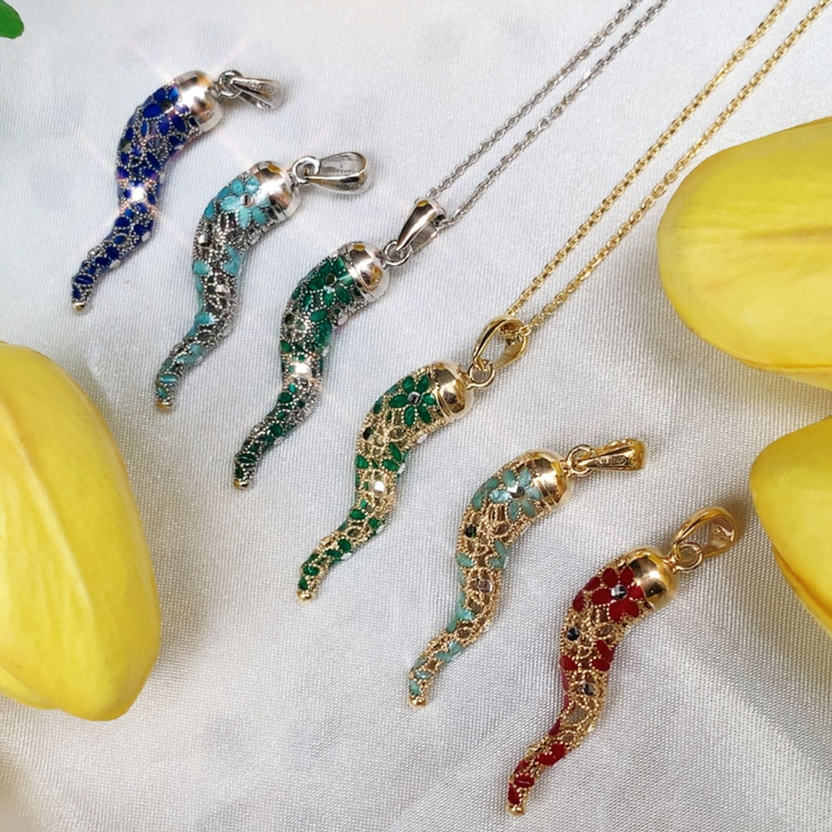 Collana corno filigrana
