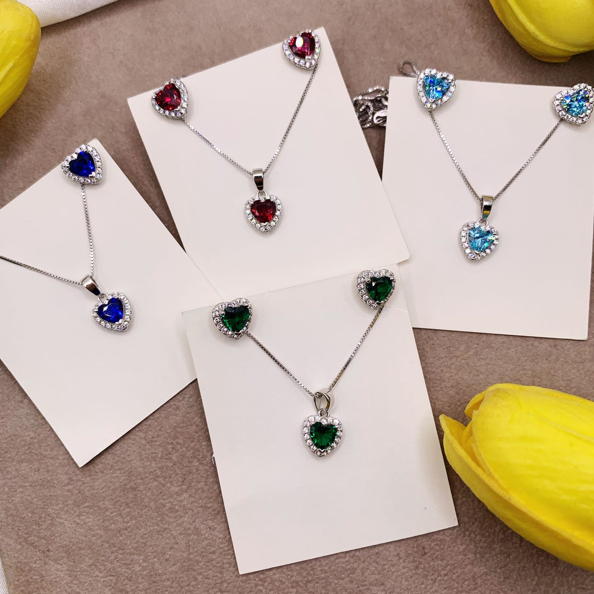 Parure cuore colorato