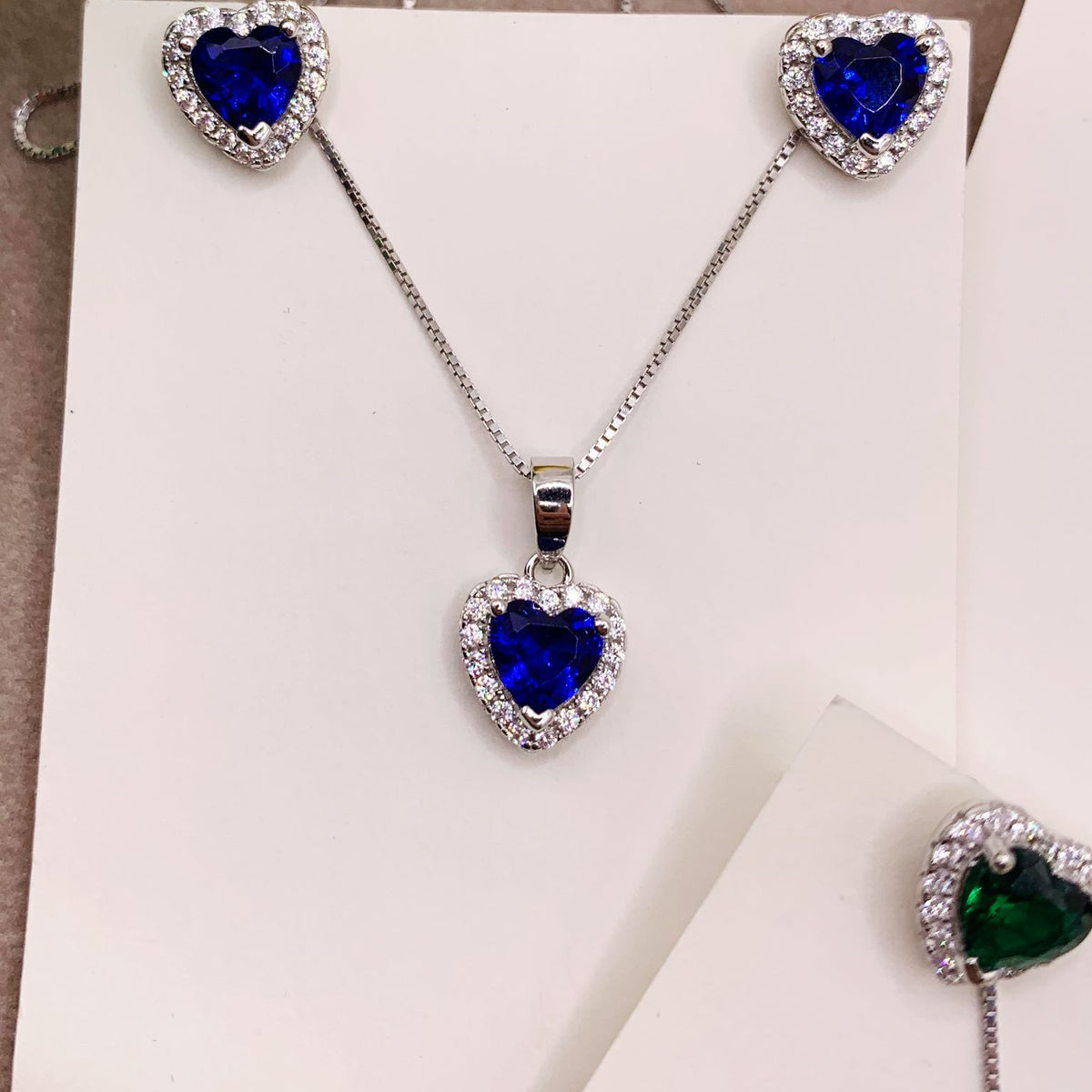 Parure cuore colorato
