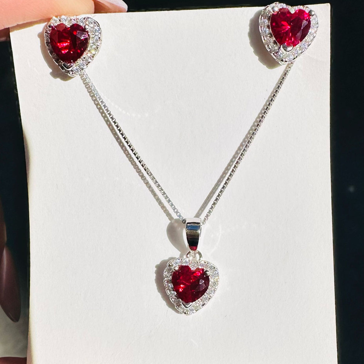 Parure cuore colorato