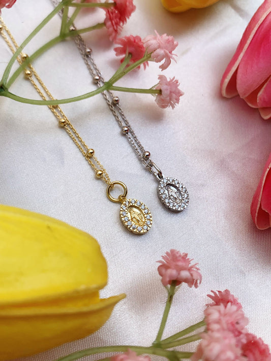 Collana madonnina zirconata