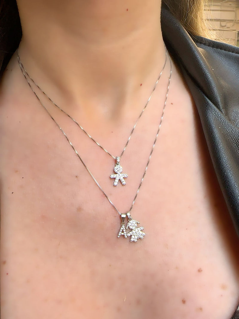 Collana bebè con iniziale zirconata