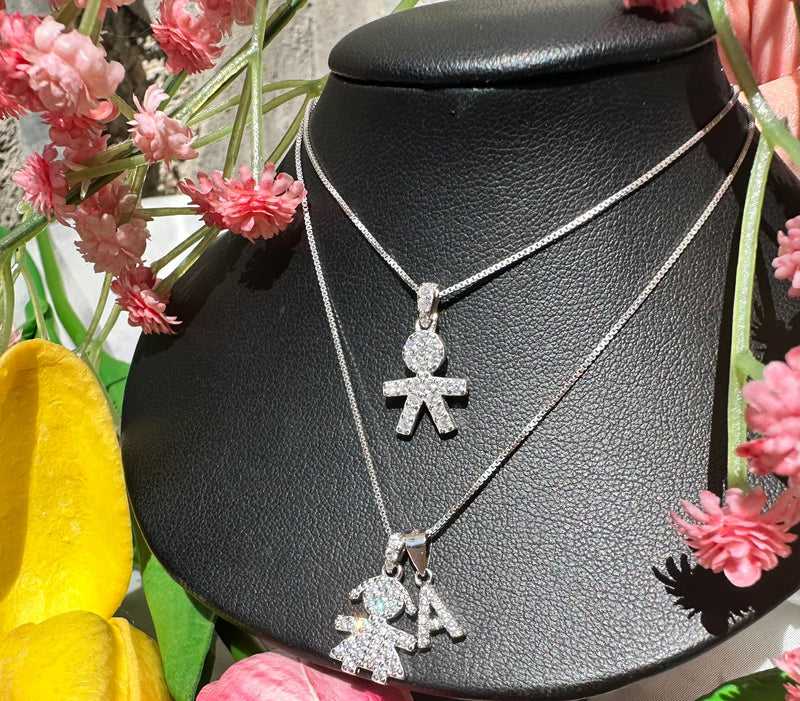 Collana bebè con iniziale zirconata