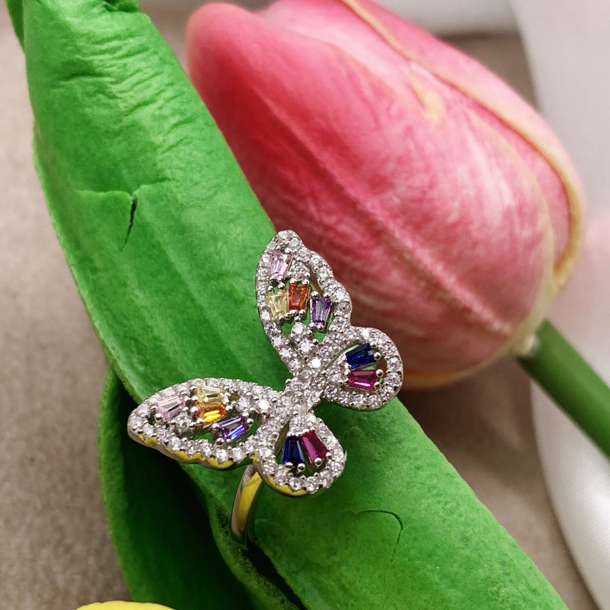 Anello butterfly rainbow