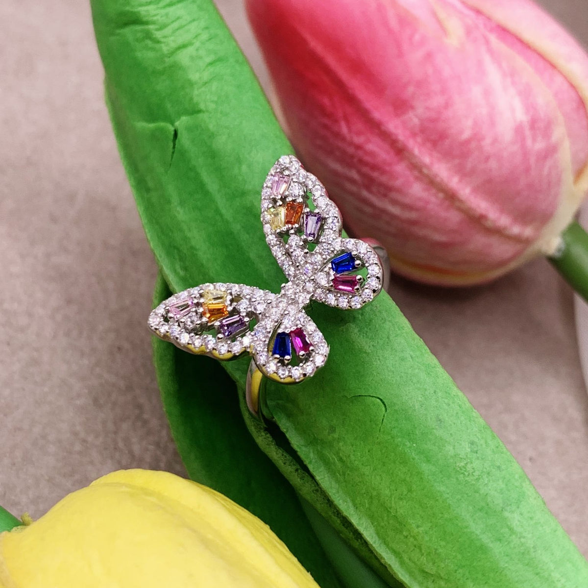 Anello butterfly rainbow