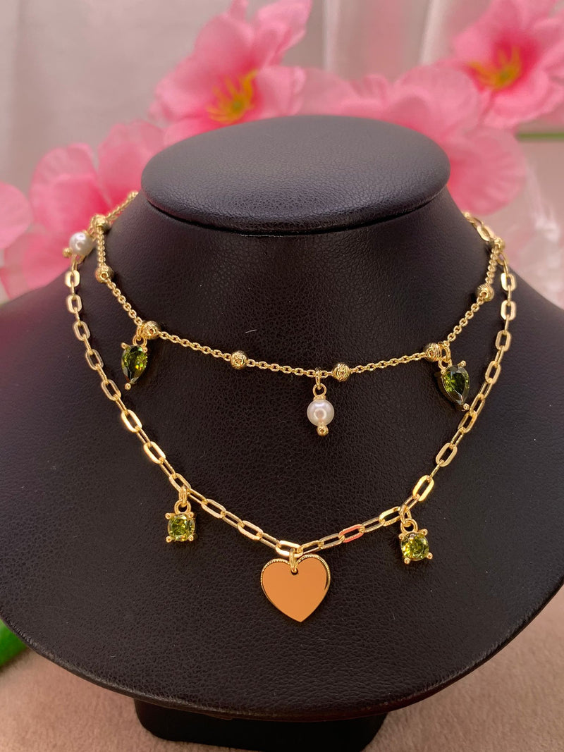 Combo collane green heart