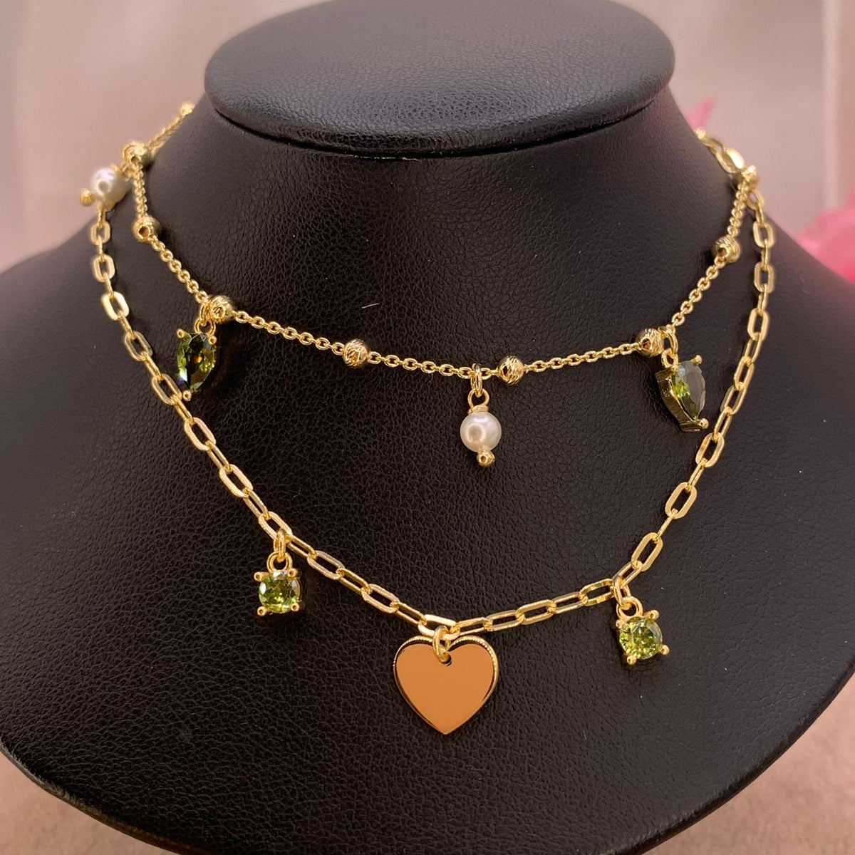 Combo collane green heart