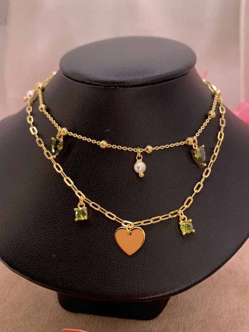 Combo collane green heart