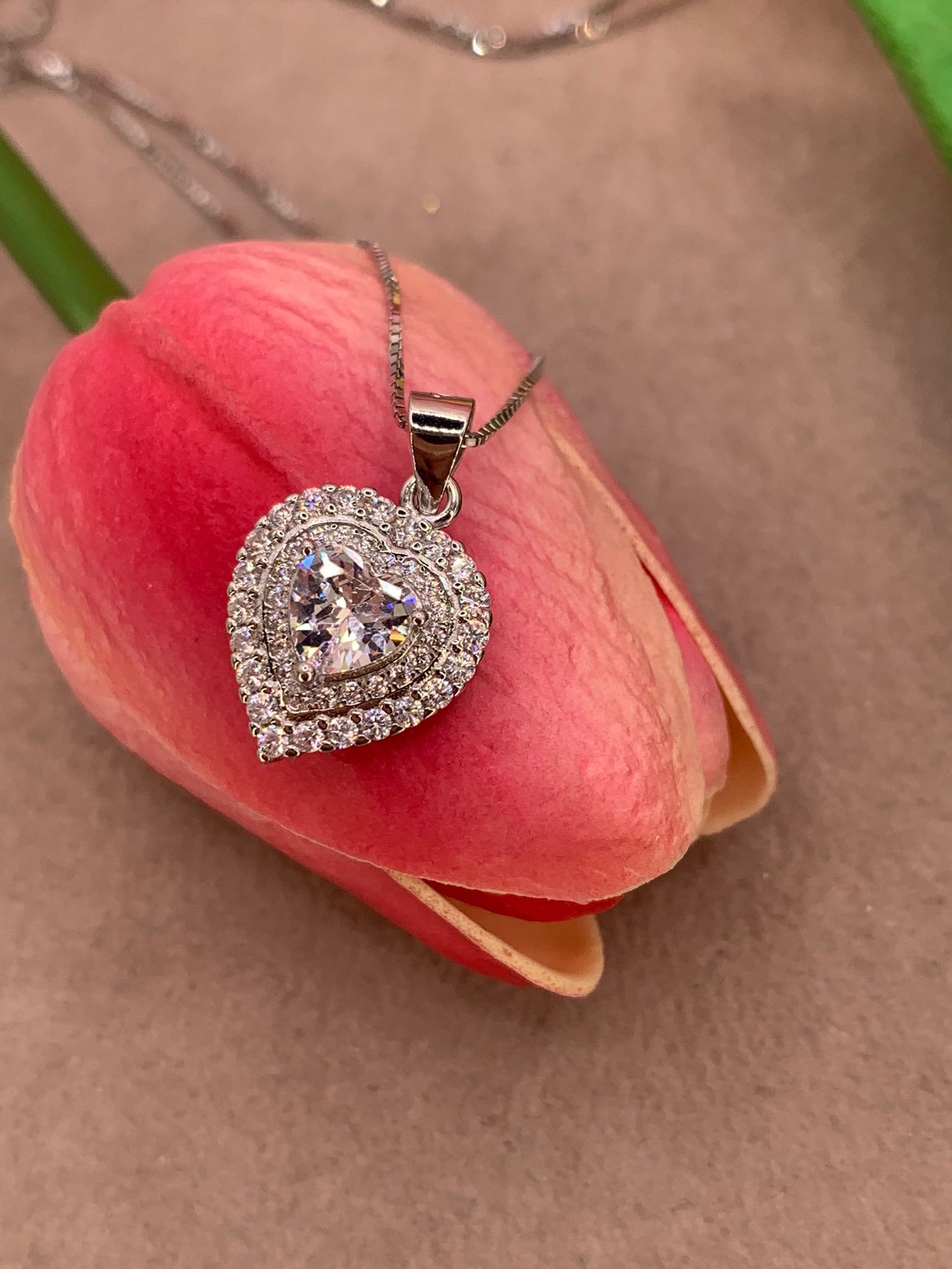 Collana cuore diamante