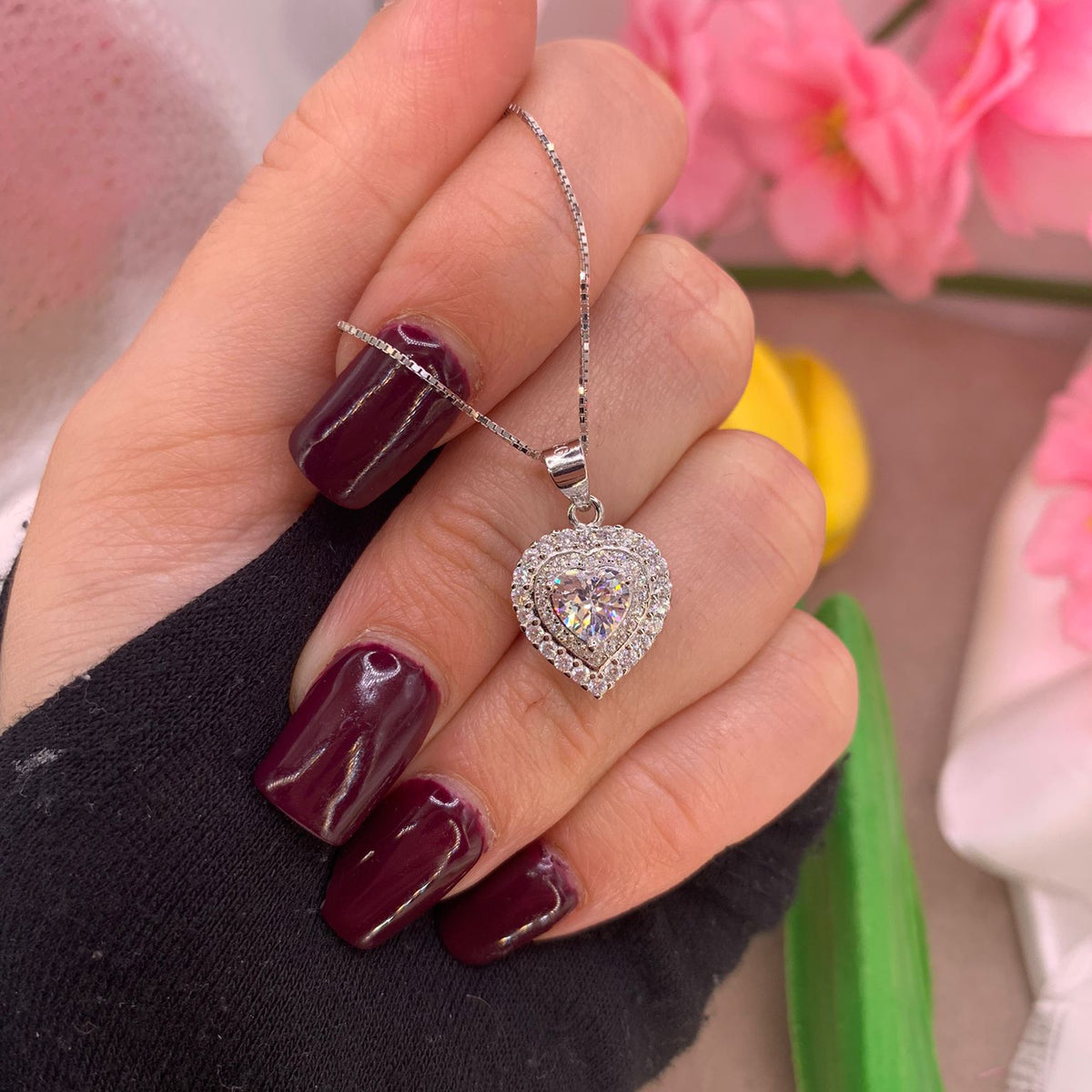 Collana cuore diamante