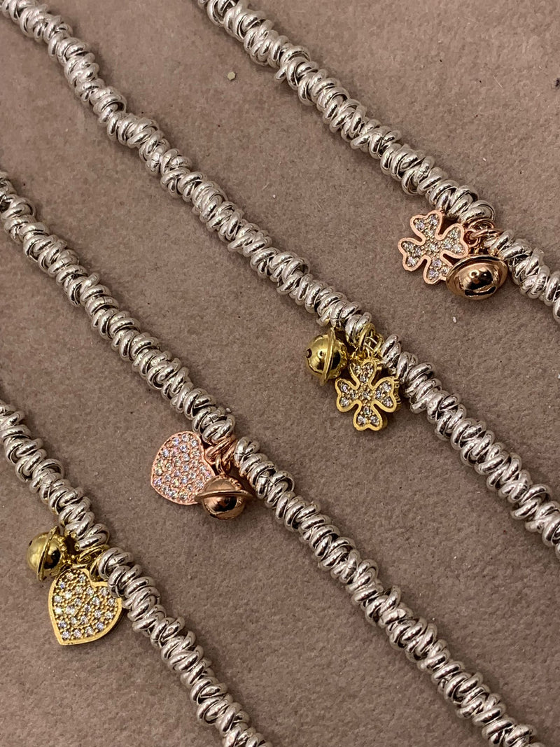 Bracciale nodini ciondolo