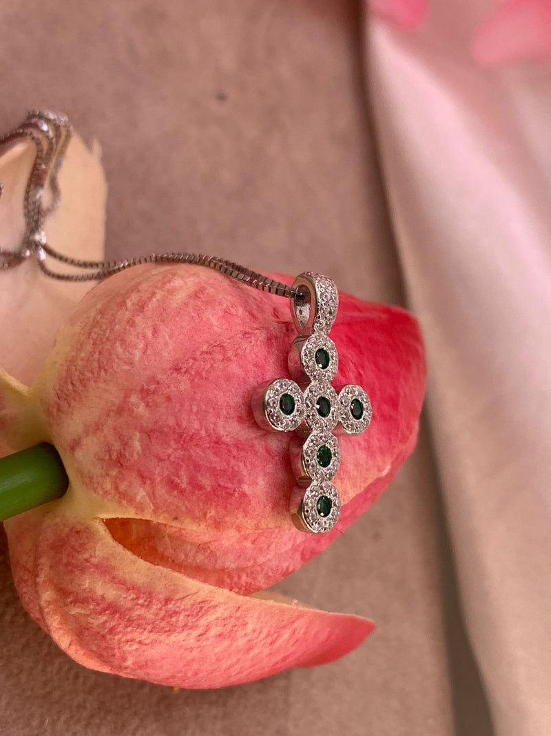 Collana croce smerald