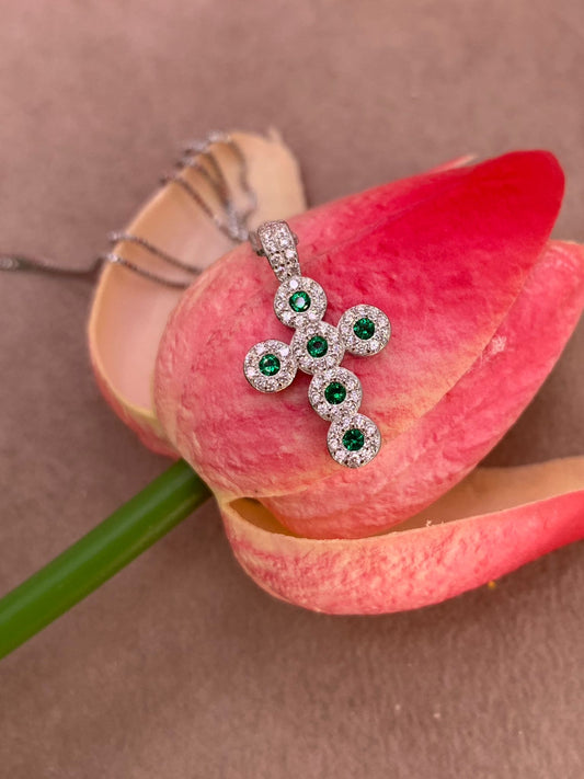 Collana croce smerald