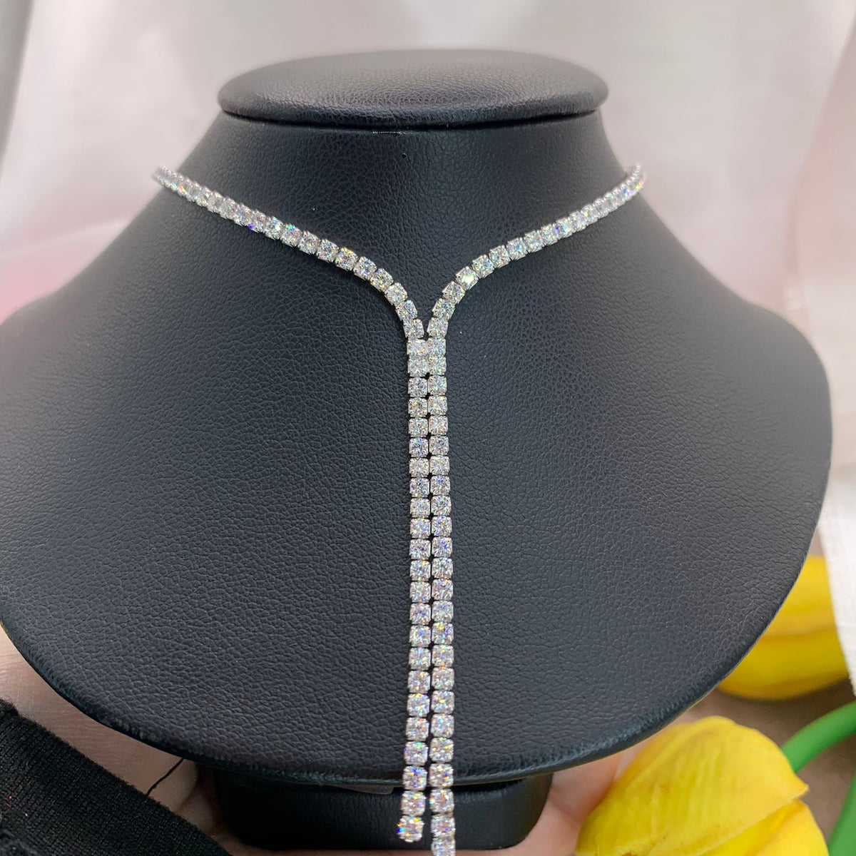 Collana tennis doppio filo