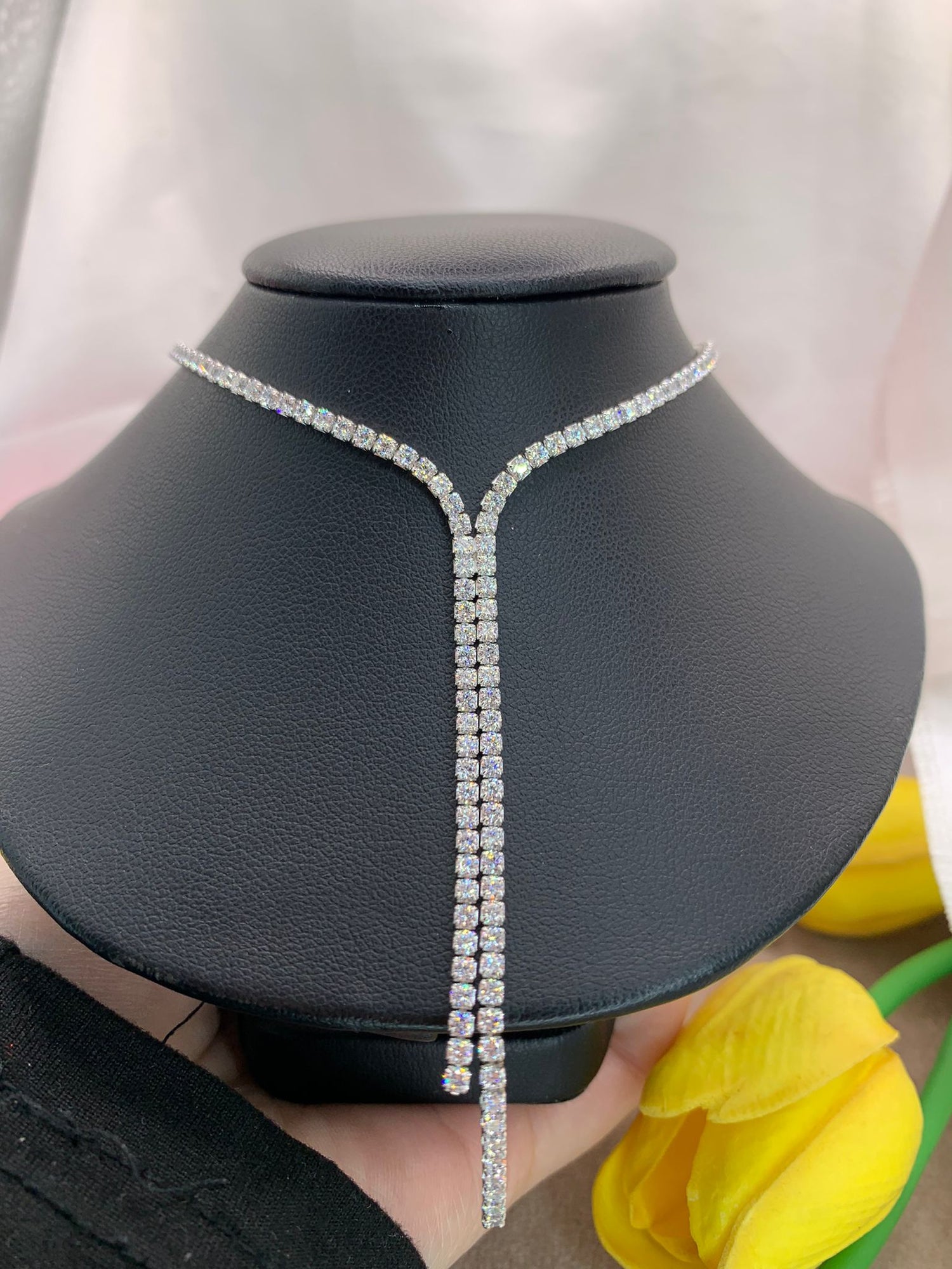 Collana tennis doppio filo