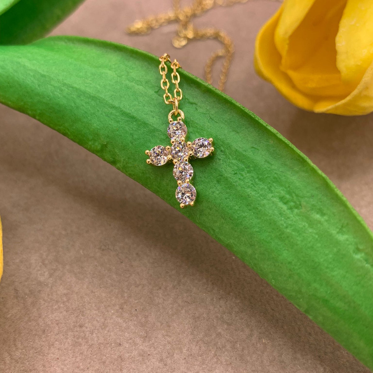 Collana croce mini gold