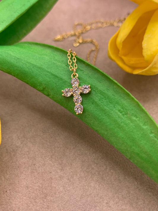 Collana croce mini gold