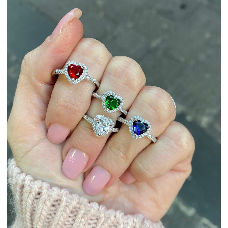 Anello cuore colorato
