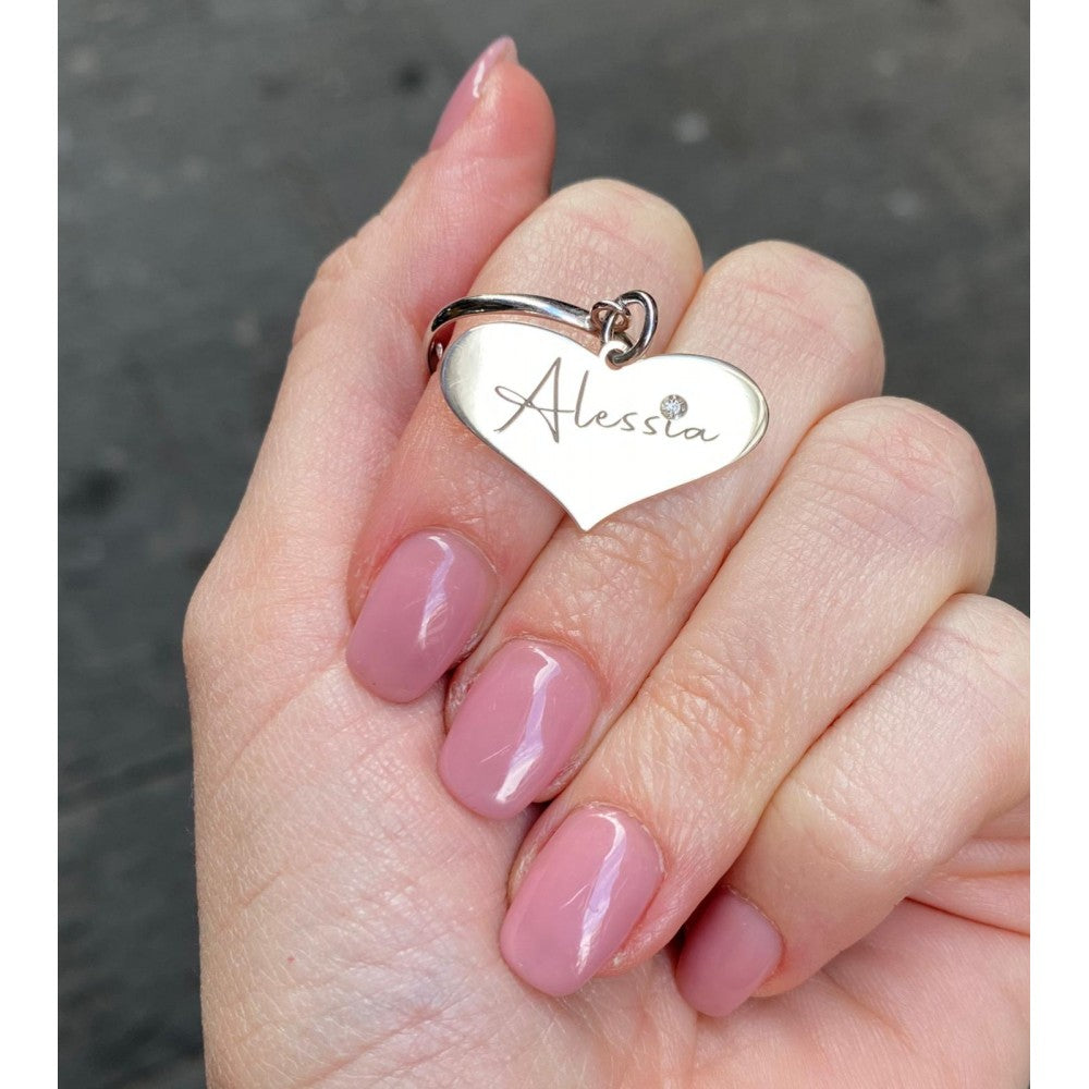 Anello cuore diamond personalizzato