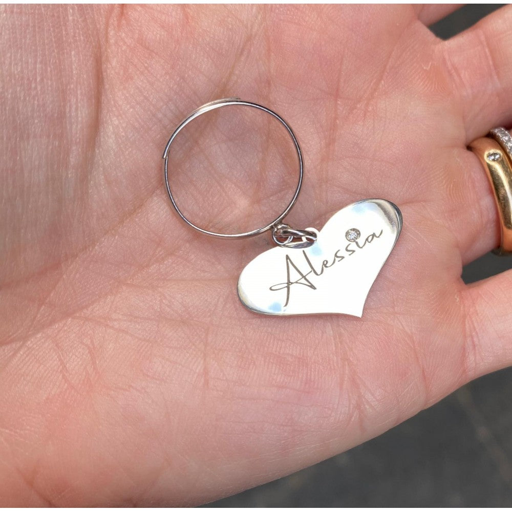 Anello cuore diamond personalizzato
