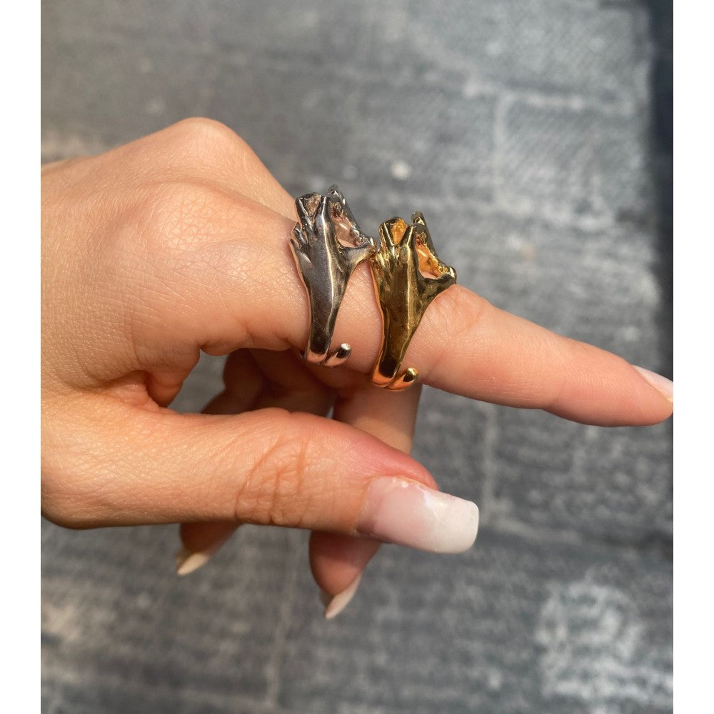 Anello mani cuore