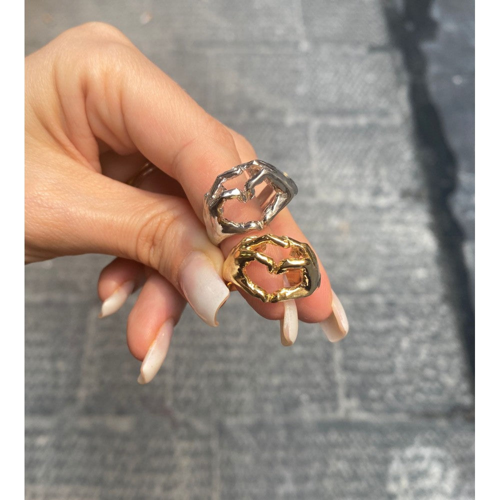 Anello mani cuore