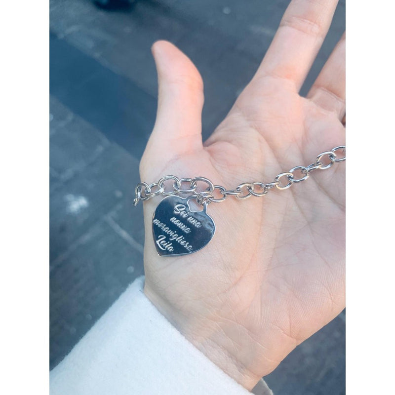 Bracciale catena con cuore personalizzato