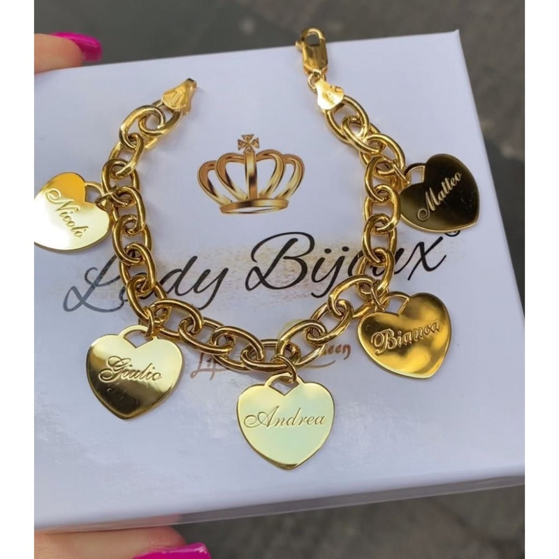 Bracciale con cuori personalizzati