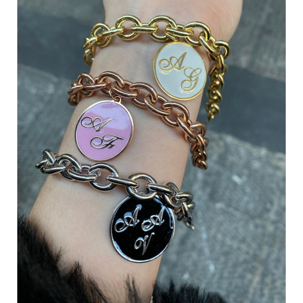 Bracciale con piastrina personalizzata