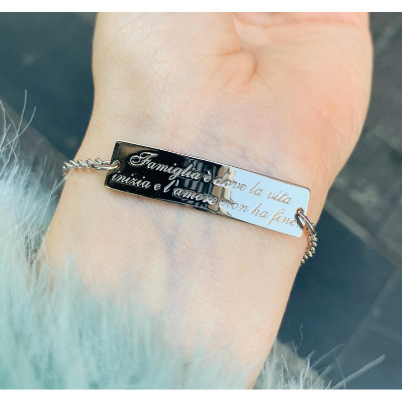 Bracciale con targa personalizzata