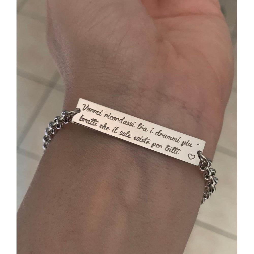 Bracciale con targa piatta personalizzata