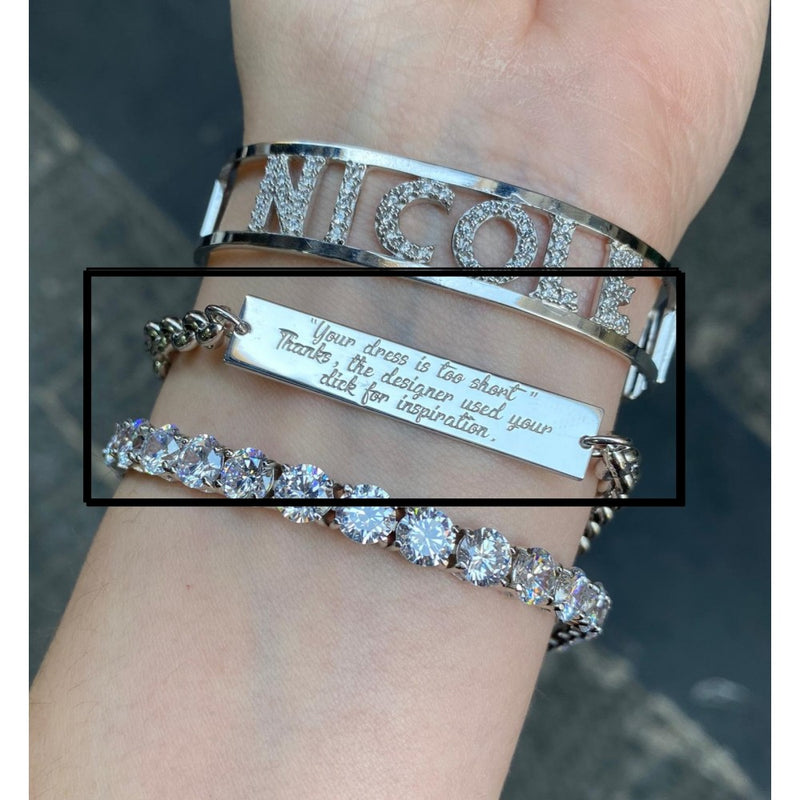 Bracciale con targa piatta personalizzata