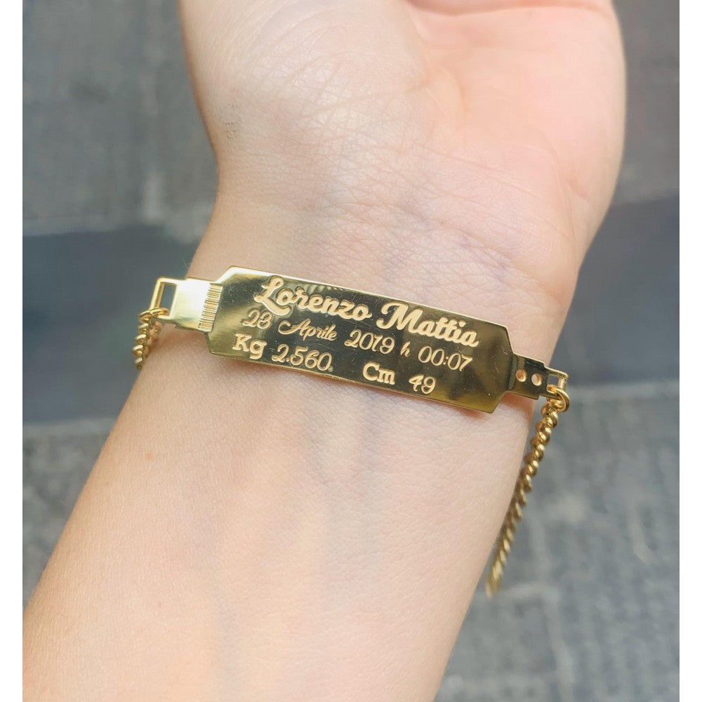 Bracciale Personalizzato Con Pietra Di Nascita E Incisione - Acciaio Inossidabile - Regalo Donna