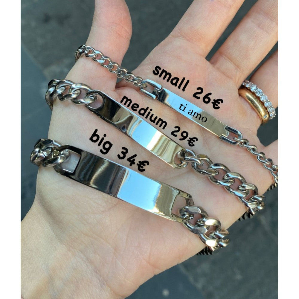 Bracciale targa acciaio