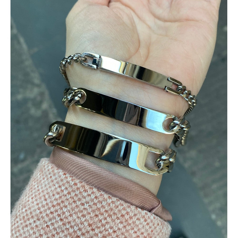 Bracciale targa acciaio