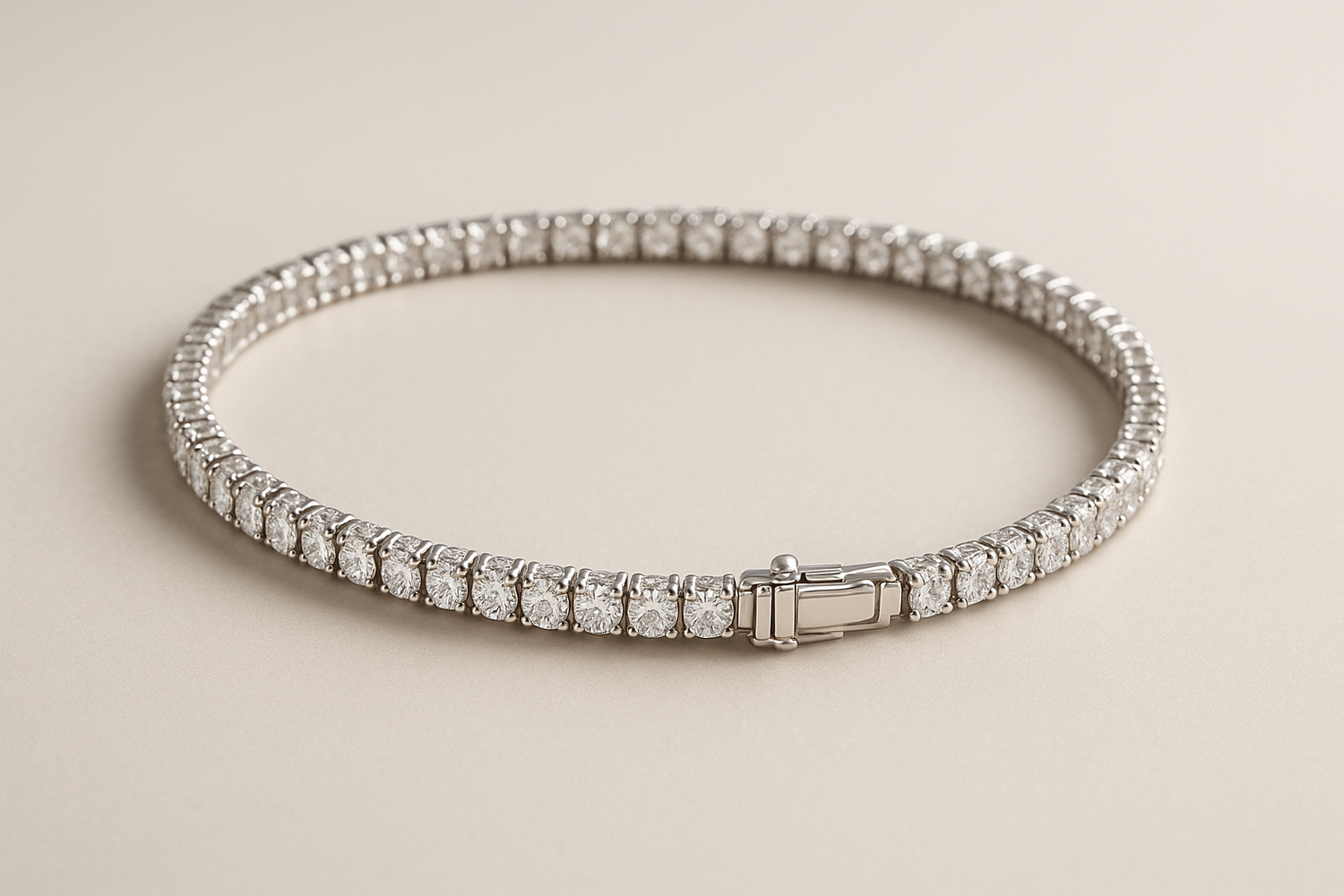 bracciale tennis bianco pietre 2mm chiusura tennis