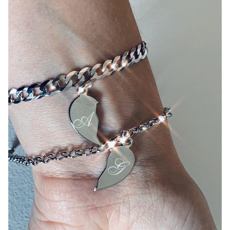 Bracciali con cuore spezzato pendente