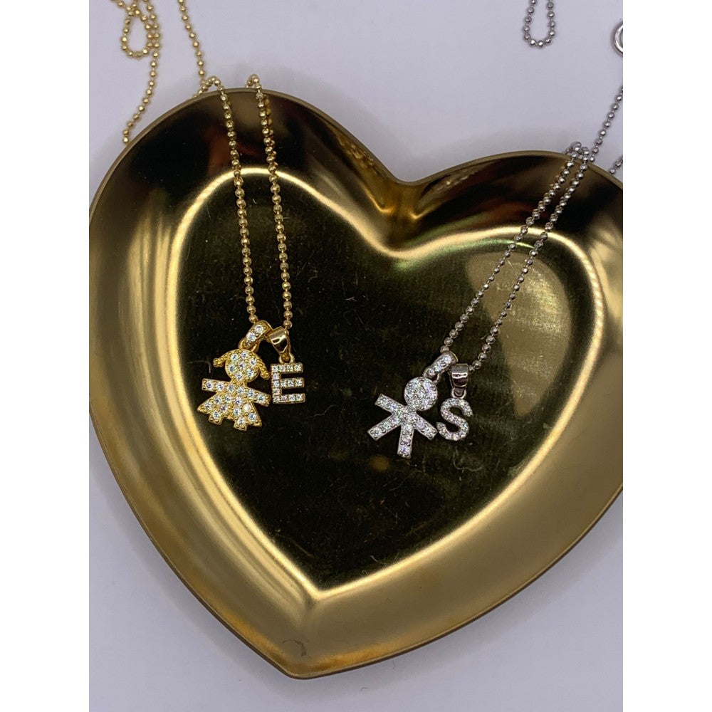 Collana bebè con iniziale zirconata
