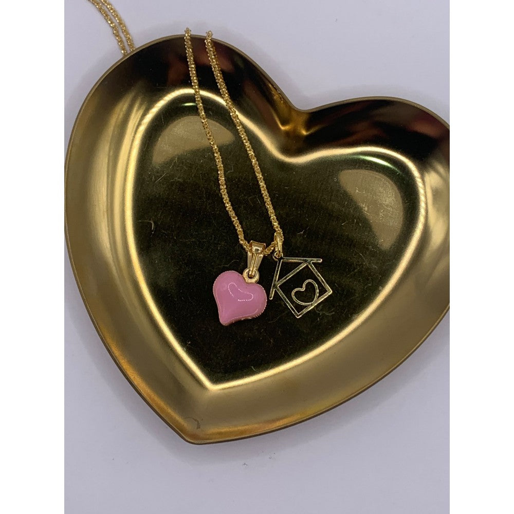 Collana casa con cuore 3d