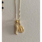 Collana madonnina e corno glitter