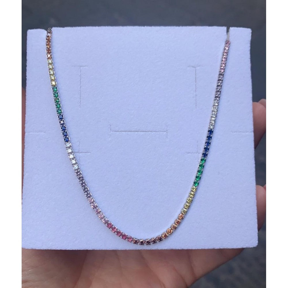 Collana mini tennis rainbow