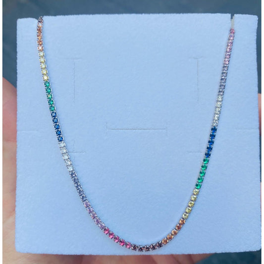 Collana mini tennis rainbow