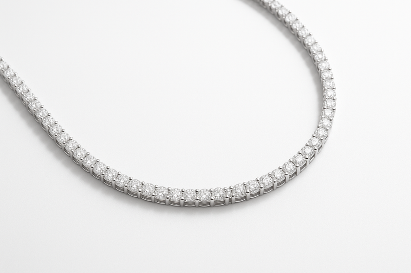 collana tennis da 3mm bianca argento