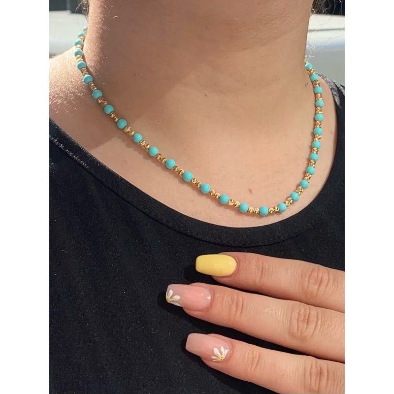 Collana sky blue and gold